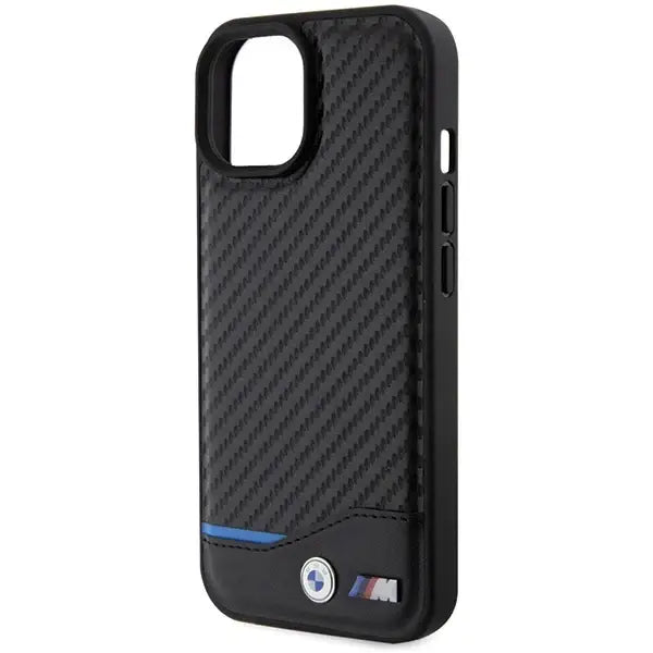 BMW Leather Carbon case for iPhone 15 - black - Cell phone cases and covers<<<HurtelXML