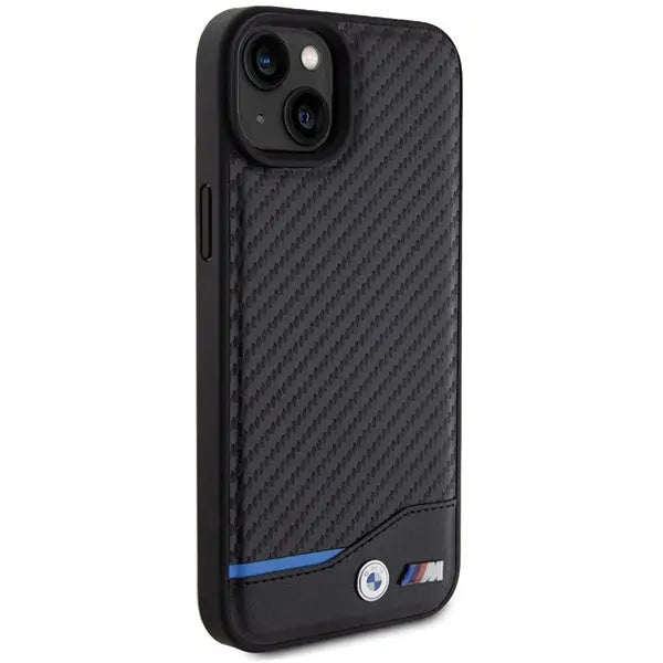 BMW Leather Carbon case for iPhone 15 Plus - black - Cell phone cases and covers<<<HurtelXML