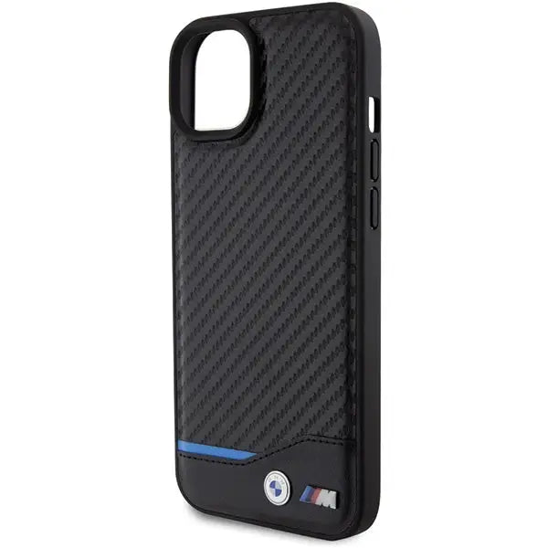 BMW Leather Carbon case for iPhone 15 Plus - black - Cell phone cases and covers<<<HurtelXML