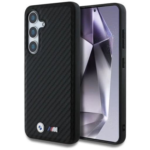 BMW Leather Carbon MagSafe Case for Samsung Galaxy S25 - Black - Cell phone cases and covers<<<HurtelXML