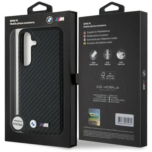 BMW Leather Carbon MagSafe Case for Samsung Galaxy S25+ - Black - Cell phone cases and covers<<<HurtelXML