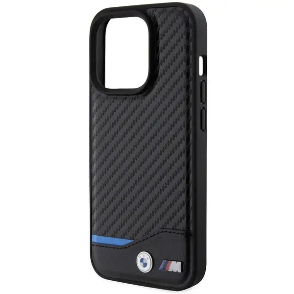BMW Leather Carbon MagSafe iPhone 15 Pro Case - Black - Cell phone cases and covers<<<HurtelXML