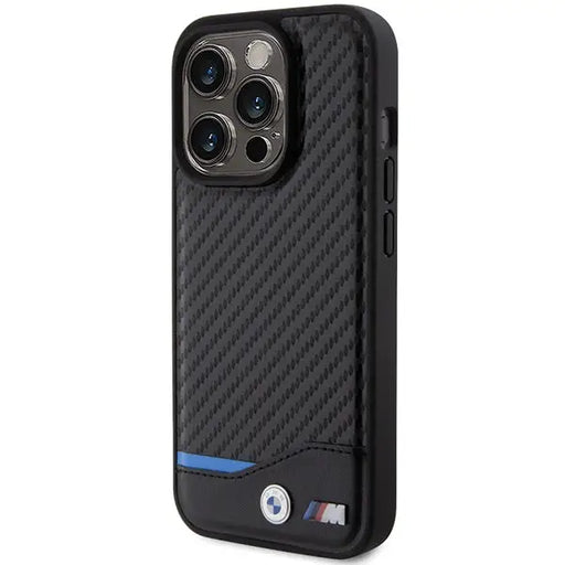 BMW Leather Carbon MagSafe iPhone 15 Pro Max Case - Black - Cell phone cases and covers<<<HurtelXML
