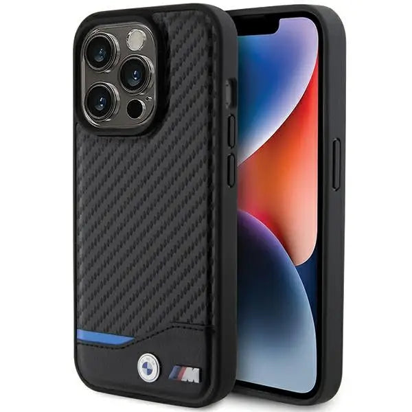 BMW Leather Carbon MagSafe iPhone 15 Pro Max Case - Black - Cell phone cases and covers<<<HurtelXML