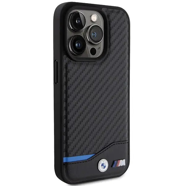 BMW Leather Carbon MagSafe iPhone 15 Pro Max Case - Black - Cell phone cases and covers<<<HurtelXML