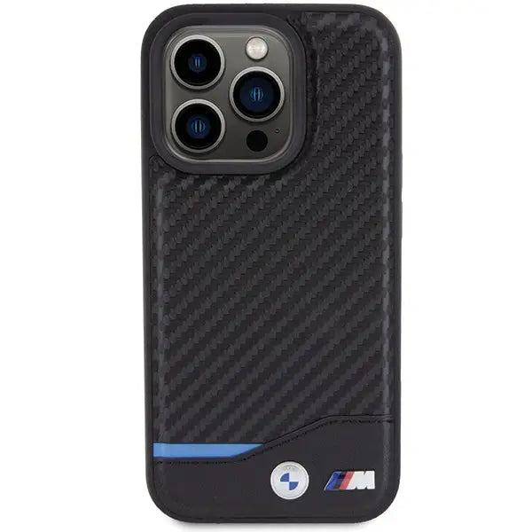 BMW Leather Carbon MagSafe iPhone 15 Pro Max Case - Black - Cell phone cases and covers<<<HurtelXML