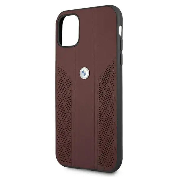 BMW Leather Curve Perforate Case for iPhone 11 / Xr - Red - Cell phone cases and covers<<<HurtelXML