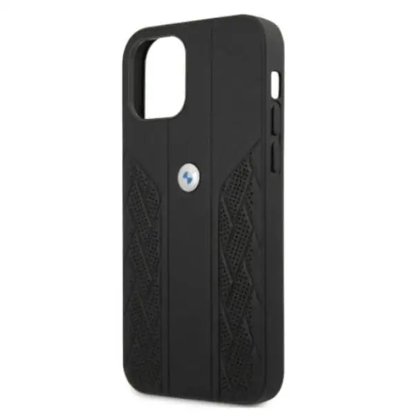 BMW Leather Curve Perforate Case for iPhone 12 / iPhone 12 Pro - Black - Cell phone cases and covers<<<HurtelXML