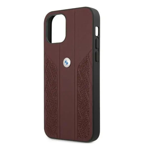 BMW Leather Curve Perforate Case for iPhone 12 / iPhone 12 Pro - Red - Cell phone cases and covers<<<HurtelXML