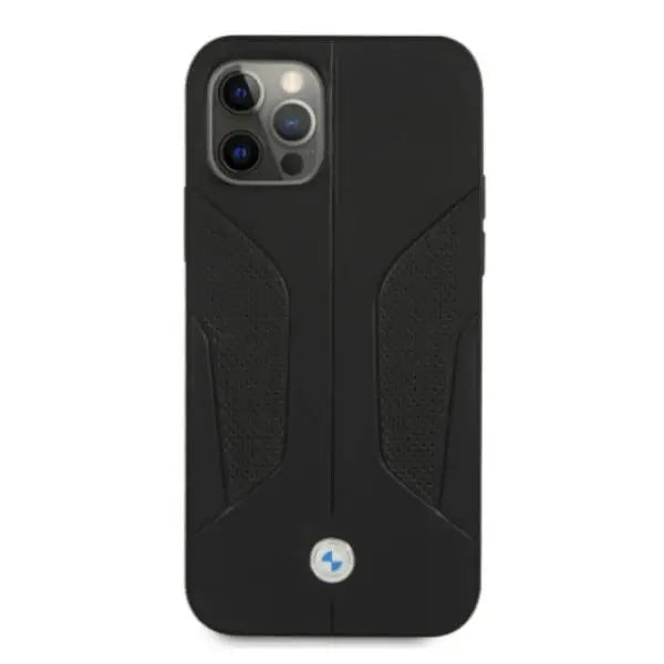 BMW Leather Perforated Sides Case for iPhone 12 / iPhone 12 Pro - Black - Cell phone cases and covers<<<HurtelXML