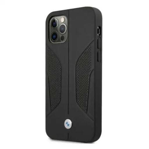 BMW Leather Perforated Sides Case for iPhone 12 / iPhone 12 Pro - Black - Cell phone cases and covers<<<HurtelXML