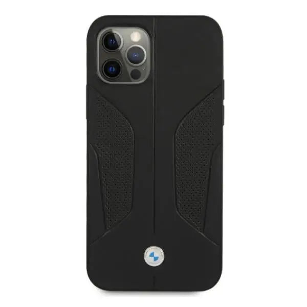 BMW Leather Perforated Sides Case for iPhone 12 Pro Max - Black - Cell phone cases and covers<<<HurtelXML