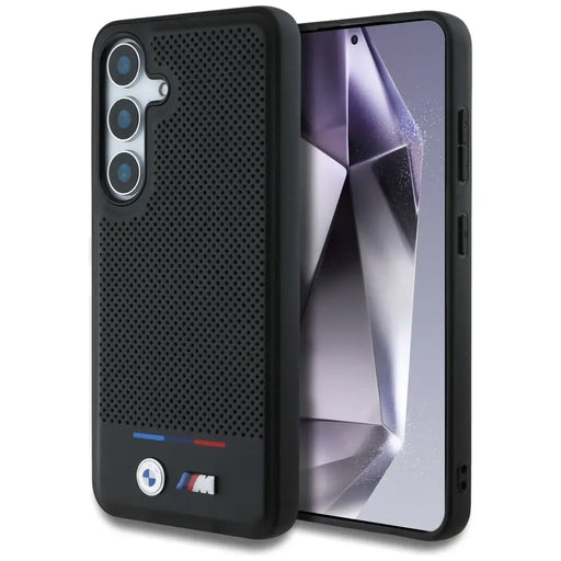 BMW Leather Tricolor Stripe MagSafe Case for Samsung Galaxy S25+ - Black - Cell phone cases and covers<<<HurtelXML