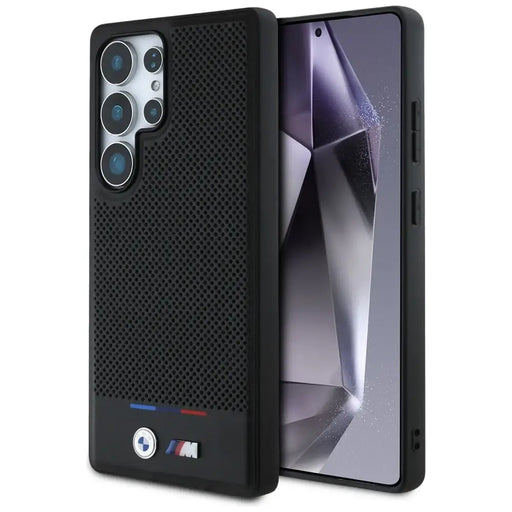 BMW Leather Tricolor Stripe MagSafena Samsung Galaxy S25 Ultra Case - Black - Cell phone cases and covers<<<HurtelXML