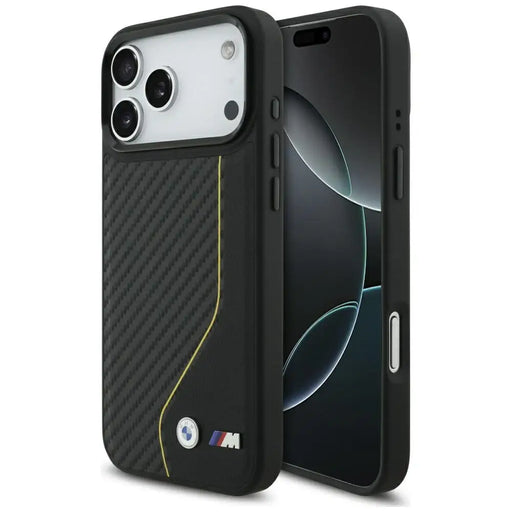 BMW M Carbon Line & Logo MagSafe Case for iPhone 17 Pro Max - Yellow - Cell phone cases and covers<<<HurtelXML