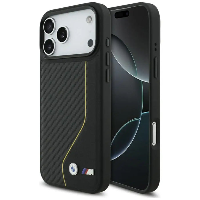 BMW M Carbon Line & Logo MagSafe Case for iPhone 17 Pro Max - Yellow - Cell phone cases and covers<<<HurtelXML