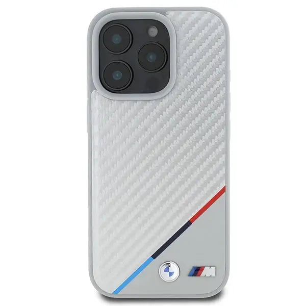 BMW M Carbon Tricolor Line MagSafe Case for iPhone 16 Pro Max - Gray - Cell phone cases and covers<<<HurtelXML