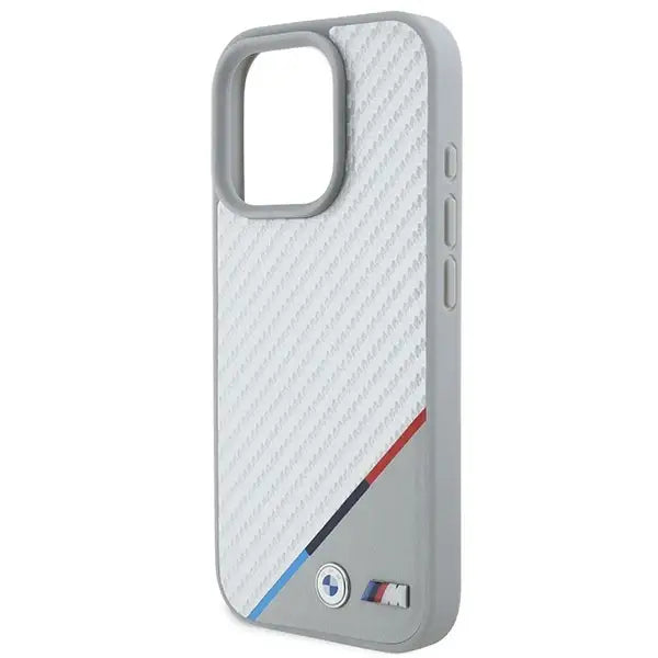 BMW M Carbon Tricolor Line MagSafe Case for iPhone 16 Pro Max - Gray - Cell phone cases and covers<<<HurtelXML