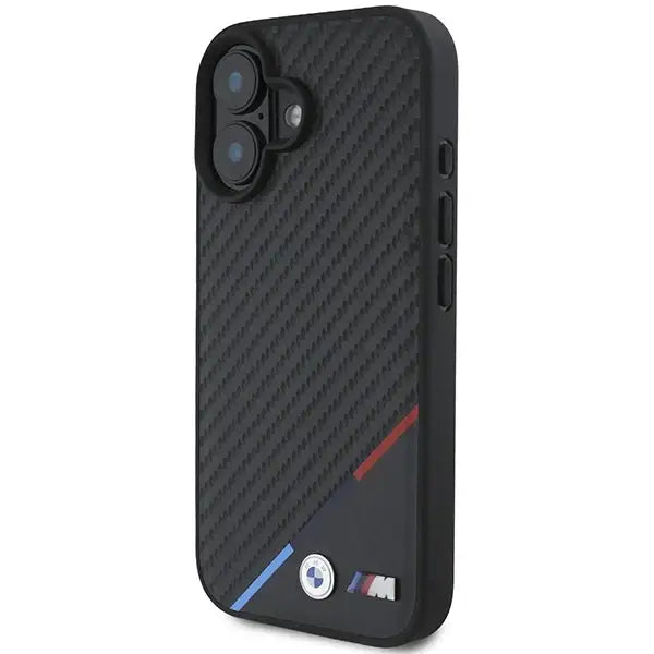 BMW M Carbon Tricolor Line MagSafe iPhone 16 Case - Black - Cell phone cases and covers<<<HurtelXML