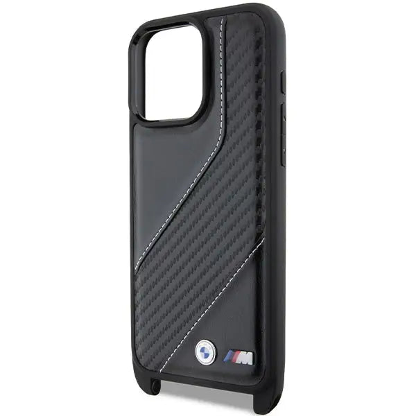 BMW M Edition Carbon Stripe & Strap case for iPhone 15 Pro Max - black - Cell phone cases and covers<<<HurtelXML