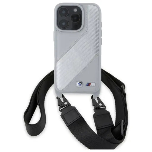 BMW M Edition Carbon Stripe & Strap iPhone 16 Pro Case - Gray - Cell phone cases and covers<<<HurtelXML