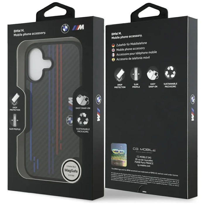 BMW M Kevlar Lines & Logo MagSafe Case for iPhone 17 - Black - Cell phone cases and covers<<<HurtelXML