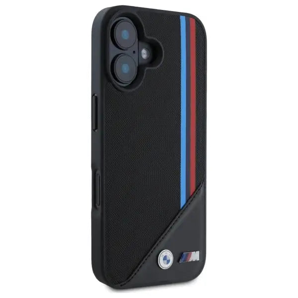 BMW M Meshed Tricolor Stripes MagSafe case for iPhone 16 - black - Cell phone cases and covers<<<HurtelXML