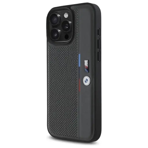 BMW M Perforated Tricolor Detail Line iPhone 16 Pro Case - Dark Gray - Cell phone cases and covers<<<HurtelXML
