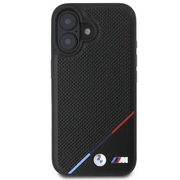 BMW M Perforated Tricolor Line MagSafe Case for iPhone 16 Plus - Black - Cell phone cases and covers<<<HurtelXML