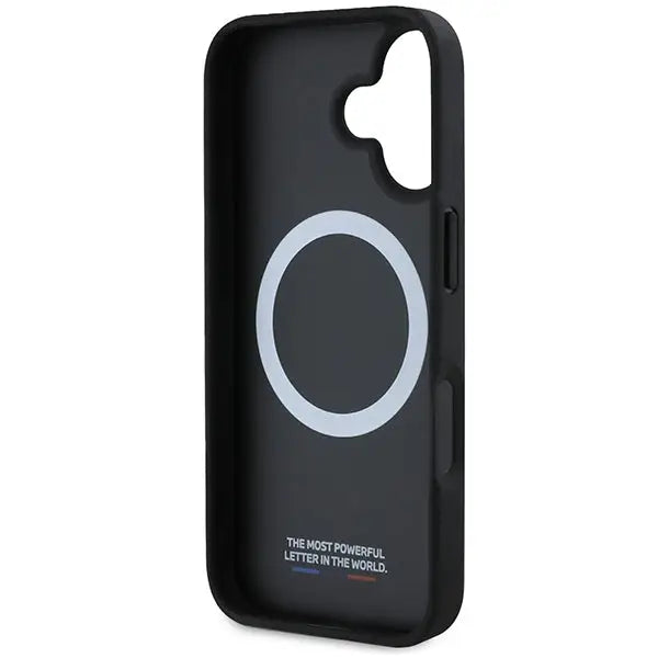 BMW M Perforated Tricolor Line MagSafe iPhone 16 Case - Black - Cell phone cases and covers<<<HurtelXML