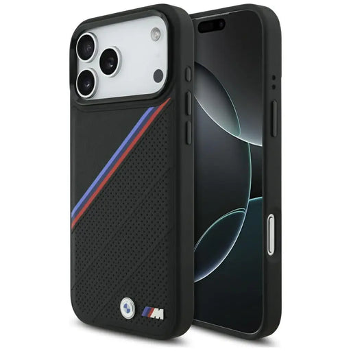 BMW M Tricolor Metal Logo MagSafe Case for iPhone 17 Pro Max - Black - Cell phone cases and covers<<<HurtelXML