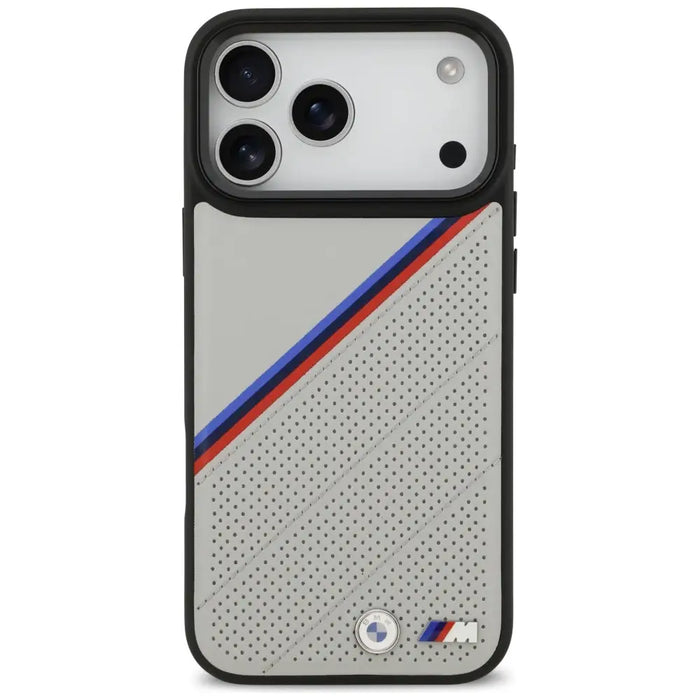 BMW M Tricolor Metal Logo MagSafe Case for iPhone 17 Pro Max - Gray - Cell phone cases and covers<<<HurtelXML