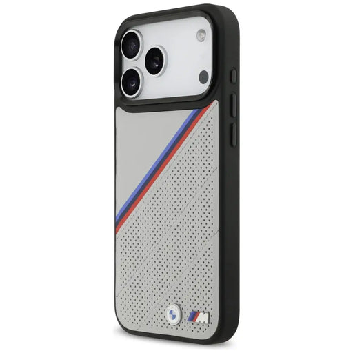 BMW M Tricolor Metal Logo MagSafe Case for iPhone 17 Pro Max - Gray - Cell phone cases and covers<<<HurtelXML