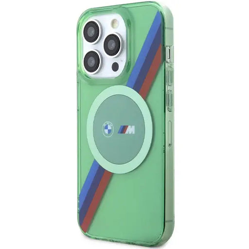 BMW M Tricolor Stripes MagSafe case for iPhone 15 Pro - green - Cell phone cases and covers<<<HurtelXML