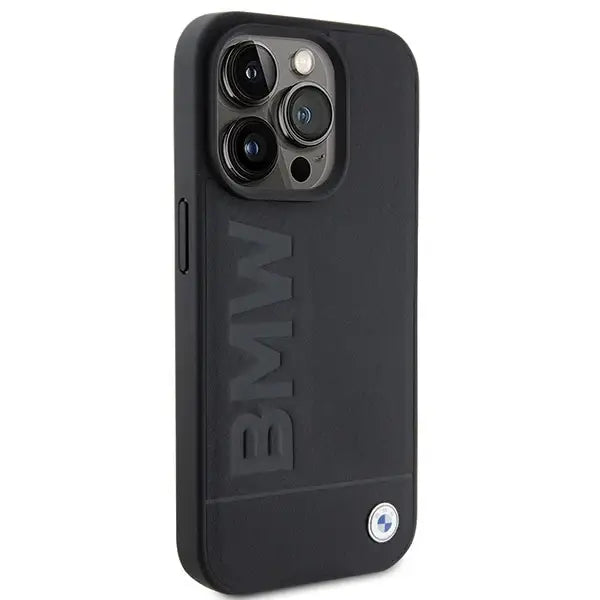 BMW MagSafe Leather Hot Stamp case for iPhone 15 Pro - black - Cell phone cases and covers<<<HurtelXML