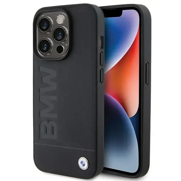 BMW MagSafe Leather Hot Stamp case for iPhone 15 Pro Max - black - Cell phone cases and covers<<<HurtelXML