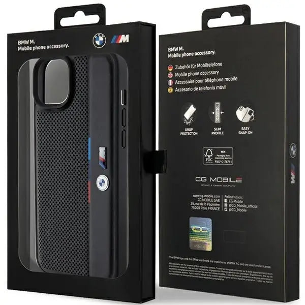BMW Perforated Tricolor Line case for iPhone 15 / 14 / 13 - black - Cell phone cases and covers<<<HurtelXML