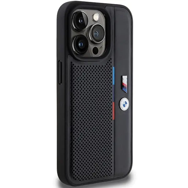 BMW Perforated Tricolor Line case for iPhone 15 Pro Max - black - Cell phone cases and covers<<<HurtelXML