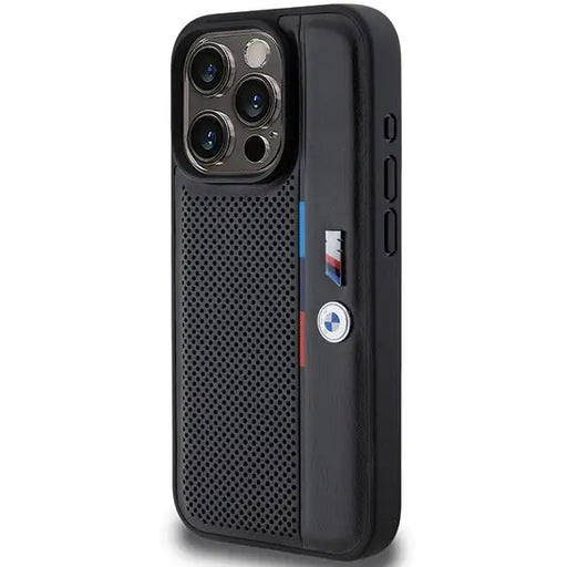 BMW Perforated Tricolor Line case for iPhone 15 Pro Max - black - Cell phone cases and covers<<<HurtelXML