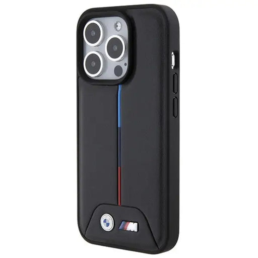 BMW Quilted Tricolor iPhone 15 Pro Case - Black - Cell phone cases and covers<<<HurtelXML