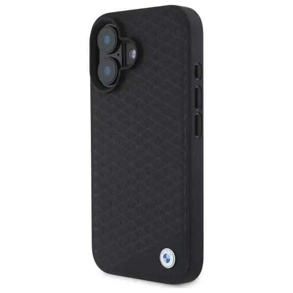 BMW Sign Leather Diamond Metal Logo MagSafe iPhone 16 Case - Black - Cell phone cases and covers<<<HurtelXML