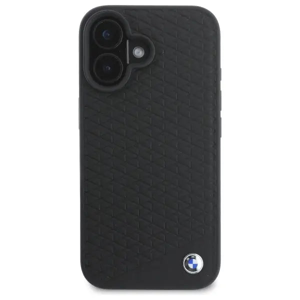 BMW Sign Leather Diamond Metal Logo MagSafe iPhone 16 Case - Black - Cell phone cases and covers<<<HurtelXML