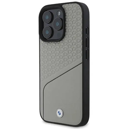 BMW Sign Leather Textured and Line MagSafe iPhone 16 Pro Case - Gray - Cell phone cases and covers<<<HurtelXML