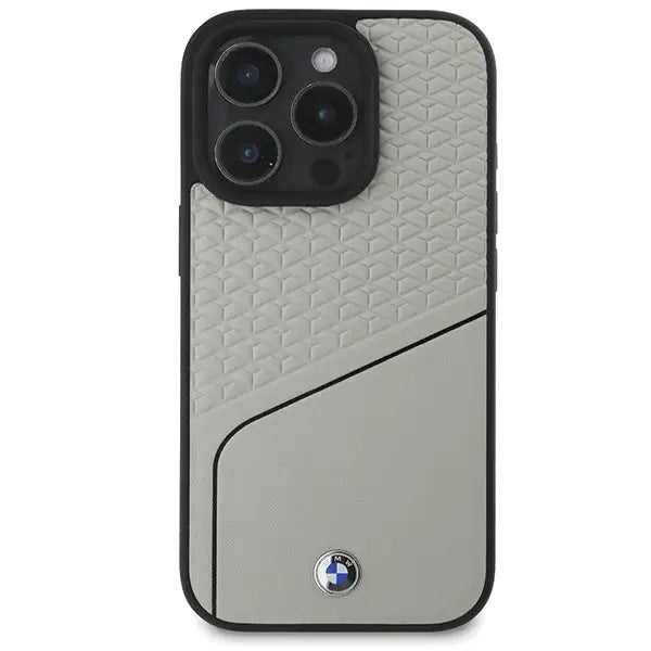 BMW Sign Leather Textured and Line MagSafe iPhone 16 Pro Case - Gray - Cell phone cases and covers<<<HurtelXML