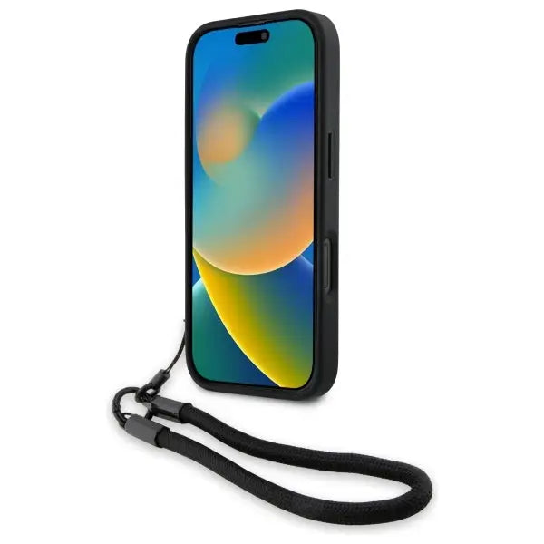 BMW Signature Leather Wordmark Cord case for iPhone 16 Pro Max - black - Cell phone cases and covers<<<HurtelXML