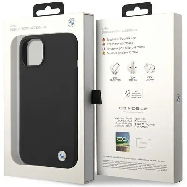 BMW Silicone Metal Logo case for iPhone 15 / 14 / 13 - black - Cell phone cases and covers<<<HurtelXML