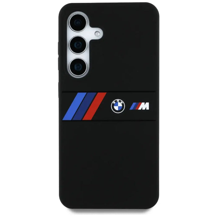 BMW Silicone Middle Tricolor Stripes MagSafe Case for Samsung Galaxy S25 - Black - Cell phone cases