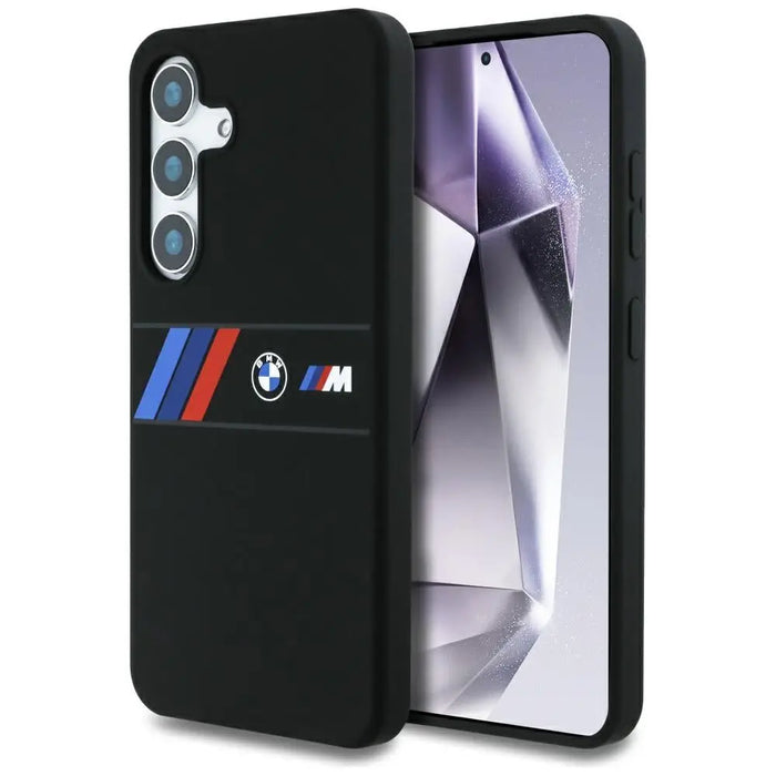 BMW Silicone Middle Tricolor Stripes MagSafe Case for Samsung Galaxy S25 - Black - Cell phone cases