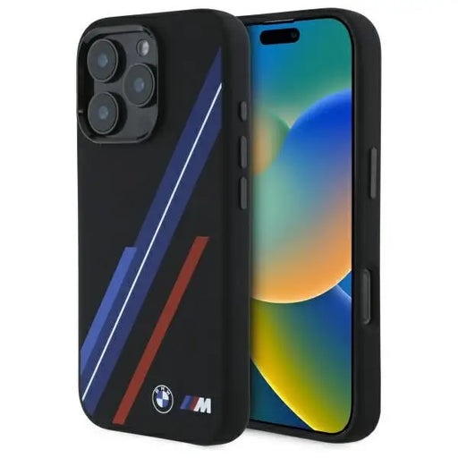 BMW Silicone Random Lines MagSafe Case for iPhone 16 Pro Max - Black - Cell phone cases and covers<<<HurtelXML