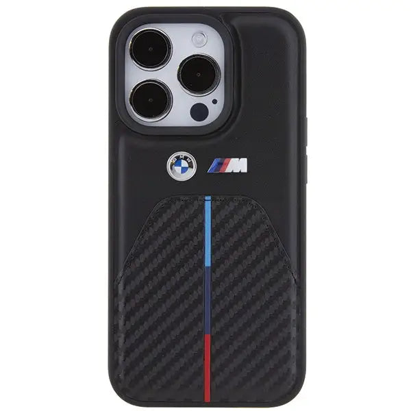 BMW Stamped Tricolor Stripe iPhone 15 Pro Case - Black - Cell phone cases and covers<<<HurtelXML